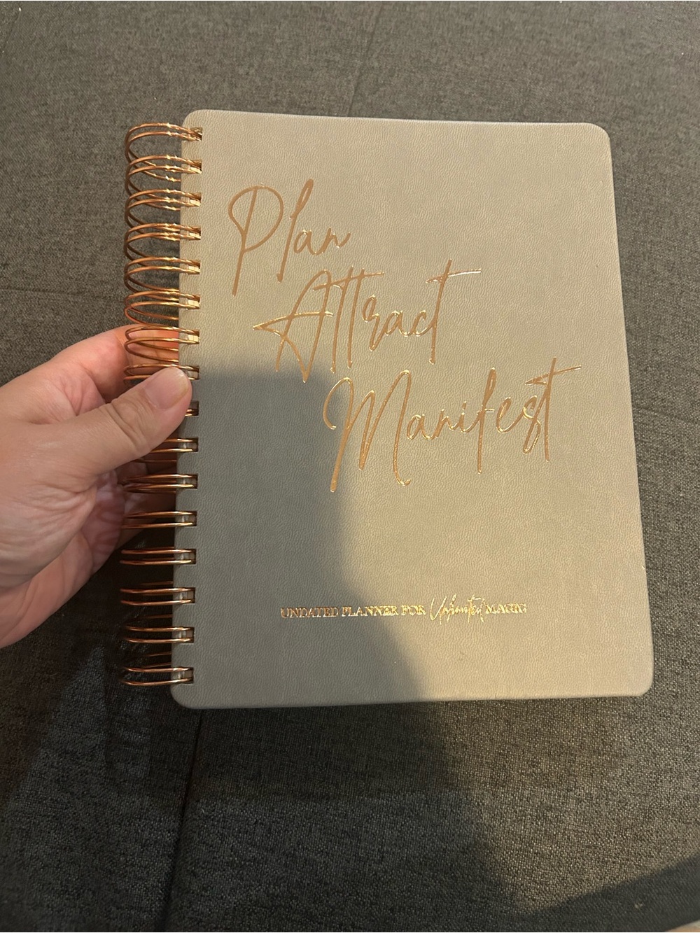 Plan Attract Manifest - undated planner Cream Spiral-Bound Planner